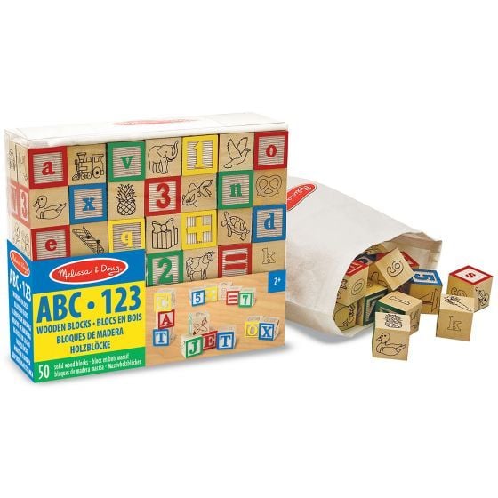 Melissa&Doug Ahşap Bloklar ABC / 123 Harfler Sayılar