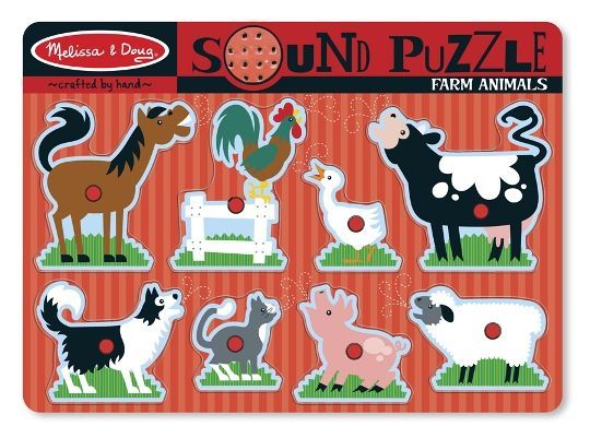 Melissa&Doug Ahşap Sesli Yapboz Çiftlik Hayvanları