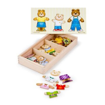 Melissa&Doug Ahşap Ayıcık Ailesi Değiş Tokuş Giydirme Yapbozu 45 parça