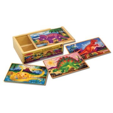 Melissa&Doug Ahşap 12x4 Yapboz Seti Dinozorlar