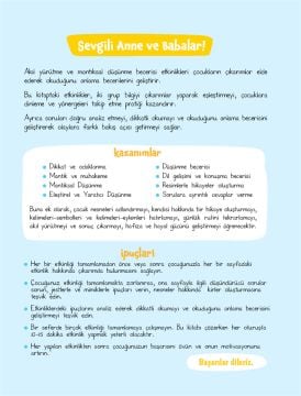 Dikkat Atölyesi Akıl Yürütme ve Mantıksal Düşünme Becerisi Etkinlikleri 4-7 Yaş