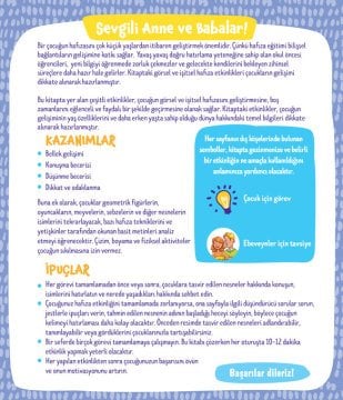 Dikkat Atölyesi Hafıza Gelişimi 2-4 Yaş (Görsel ve İşitsel Hafıza Gelişimi)