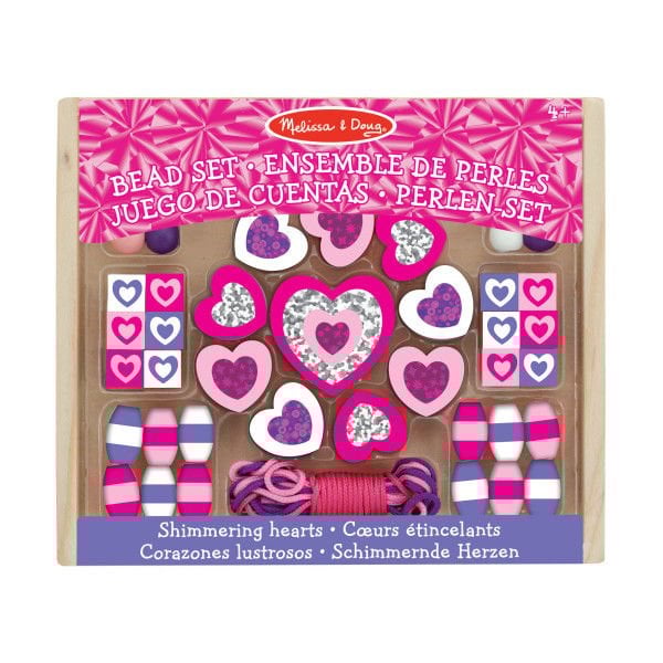Melissa&Doug Ahşap Boncuk Dizme Pırıltılı Kalpler