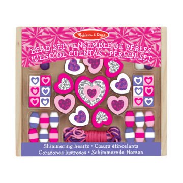 Melissa&Doug Ahşap Boncuk Dizme Pırıltılı Kalpler