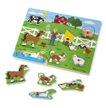 Melissa&Doug Ahşap Sesli Yapboz Old MacDonal\'s Farm