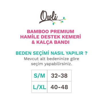 Owli Bamboo Premium Hamile Destek Kemeri 2'si 1 Arada Siyah