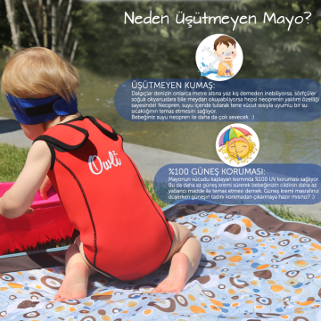 Owli Swimwarm Üşütmeyen Bebek Mayosu Mavi 6-12 ay