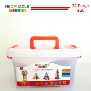 NeoPuzzle Tiles Mıknatıslı Bloklar 32 Parça Başlangıç Seti