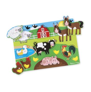 Melissa&Doug Ahşap Tutmalı Yapboz Çiftlik Hayvanları